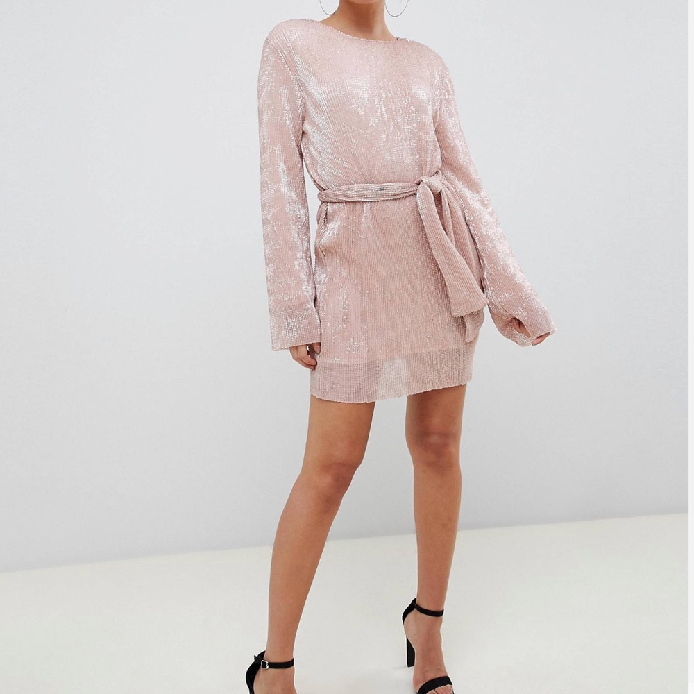 Asos Blush Pink Sequin Dress